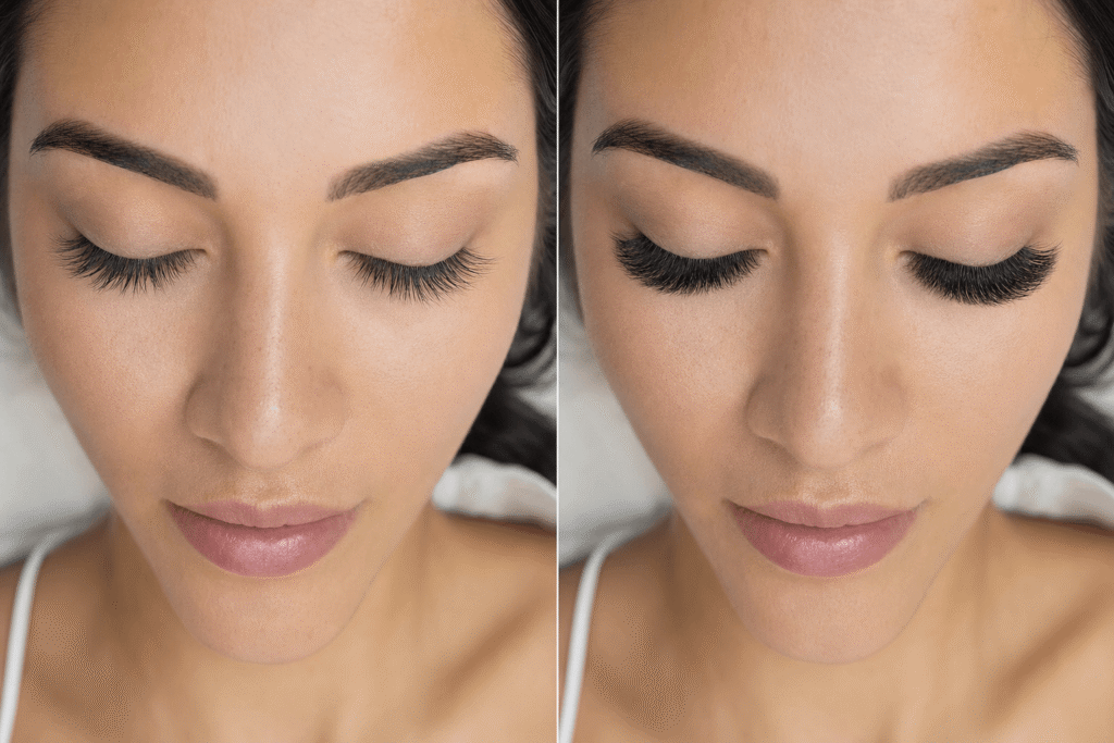 Volume eyelash extensions vs Mega Volume